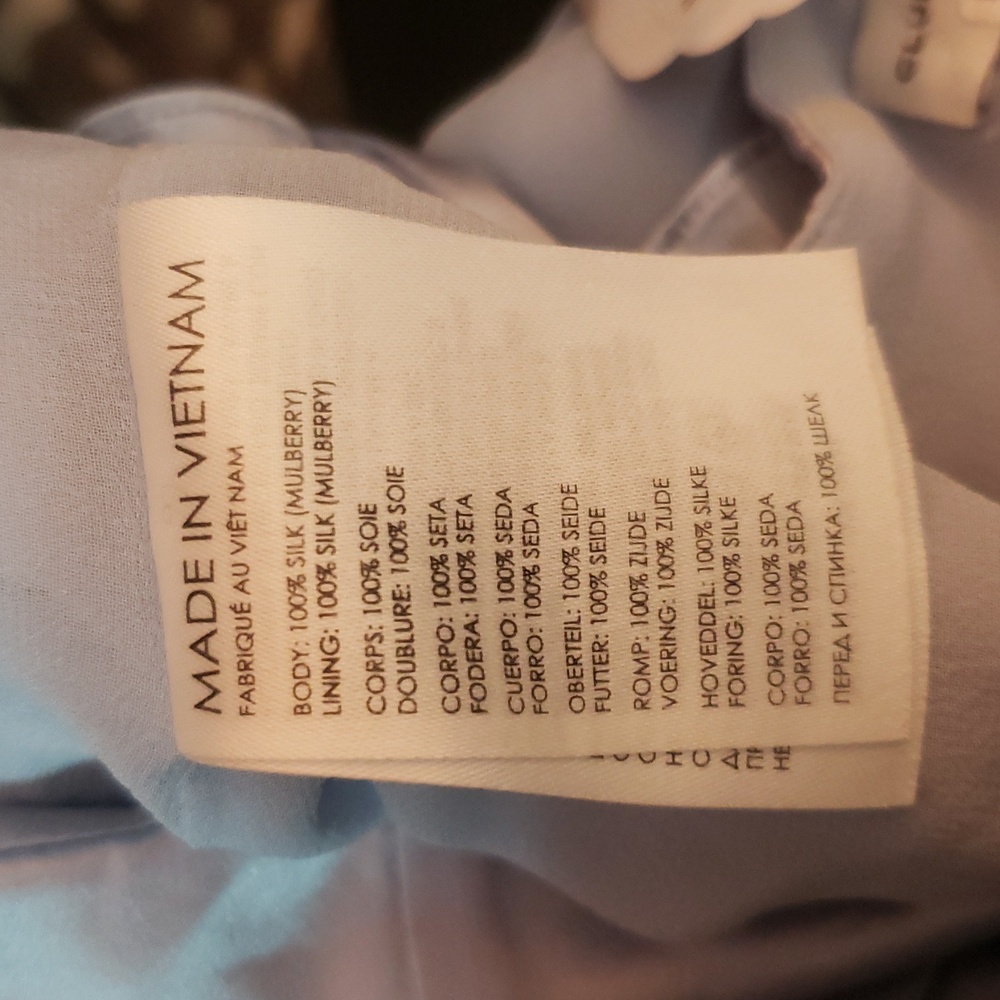 Club Monaco Mulberry Silk Light Baby Blue Camisole Cropped Flounce Tank Top 6 - Picture 11 of 15